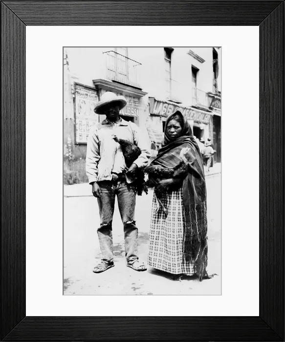 Framed Print : Chicken sellers in Mexico City, circa 1912