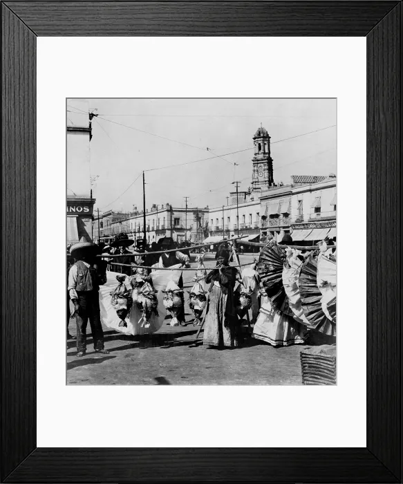 Framed Print : Mexico City, pottery jars and pinatas, circa early 1900s
