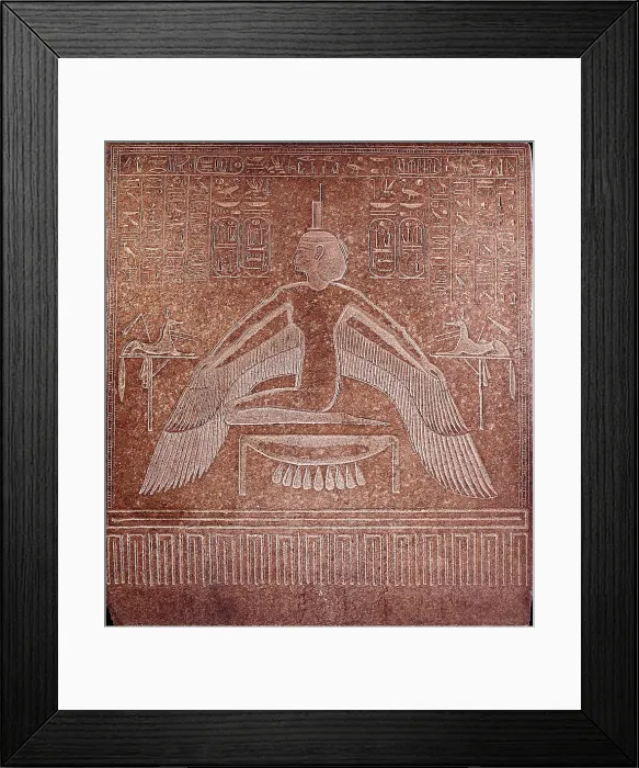 Framed Print : Isis Pterophor, from the sarcophagous of Ramesses III. ca. 1153 BC. Belonging to the tomb of Ramesses III. Egyptian art. New Kingdom. Relief on rock. FRANCE. Paris. Louvre Museum