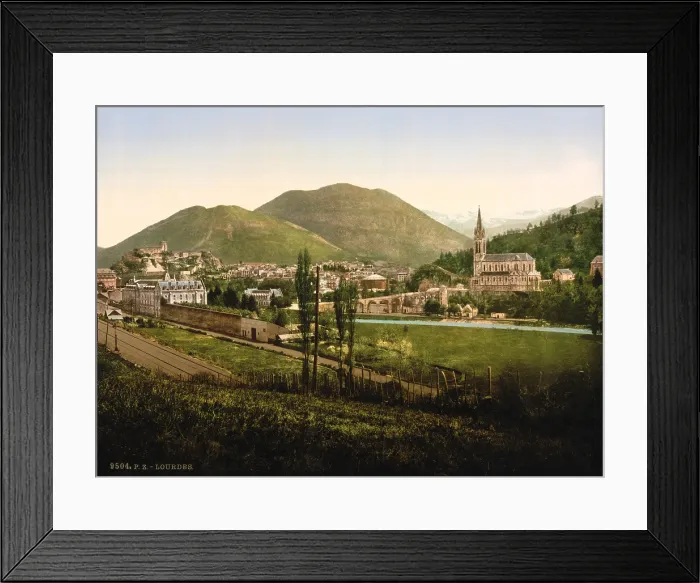 Framed Print : Lourdes, France, photochrom, circa 1890s Framed Print : Lourdes, France, photochrom, circa 1890s