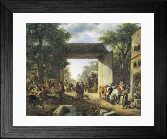 Framed Print : DE MARNE, Jean-Louis (1752-1829). A Market at the Gates of an Inn. ca. 1814. Oil on canvas. FRANCE. Paris. Louvre Museum. AISA / Everett Collection**US SALES ONLY** Framed Print : DE MARNE, Jean-Louis (1752-1829). A Market at the Gates of an Inn. ca. 1814. Oil on canvas. FRANCE. Paris. Louvre Museum. AISA / Everett Collection**US SALES ONLY**