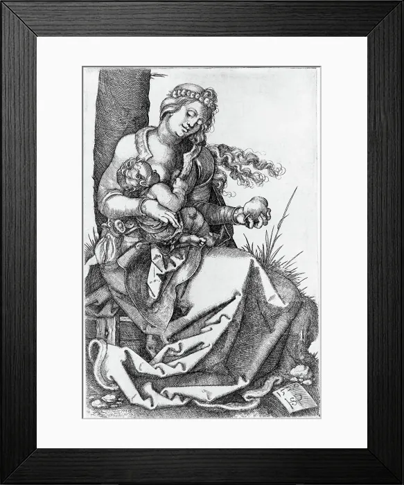 Framed Print : Madonna With The Pear, by Hans Sebald Beham, circa 1520