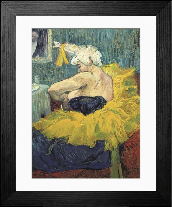 Framed Print : TOULOUSE-LAUTREC, Henri de (1864-1901). The Clowness Cha-U-Kao. 1895. Artist of the Moulin Rouge. Oil on cardboard. Post-Impressionism. Oil. FRANCE. Paris