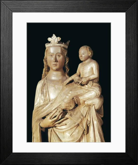 Framed Print : Virgin. 2nd half s.XIV. Detail. It has remains of polychromy. Attributed to the same author as the Virgin from Boixadors (Anoia) one which is in the Museu Episcopal of Vic Framed Print : Virgin. 2nd half s.XIV. Detail. It has remains of polychromy. Attributed to the same author as the Virgin from Boixadors (Anoia) one which is in the Museu Episcopal of Vic