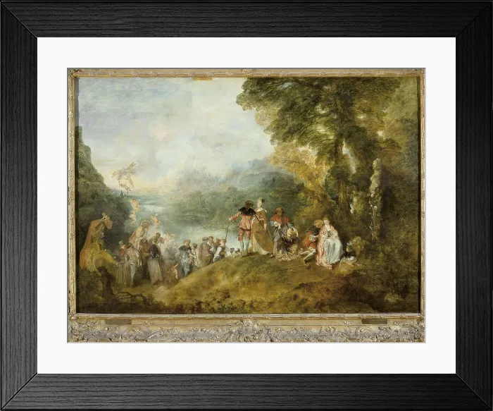 Framed Print : WATTEAU, Jean-Antoine (1684-1721). Embarkation for Cythera. ca. 1717. Rococo. Oil on canvas. FRANCE. Paris. Louvre Museum. AISA / Everett Collection**US SALES ONLY**