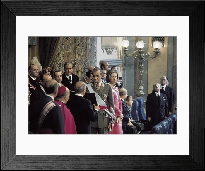 Framed Print : SPAIN. Madrid. Spain (22nd November 1975). Oath of Juan Carlos I before the Cortes of the Nation as a king of Spain. AISA / Everett Collection**US SALES ONLY**