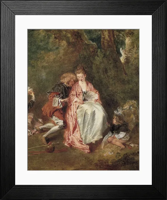 Framed Print : WATTEAU, Jean-Antoine (1684-1721). Embarkation for Cythera. ca. 1717. Central right detail. Rococo. Oil on canvas. FRANCE. Paris. Louvre Museum Framed Print : WATTEAU, Jean-Antoine (1684-1721). Embarkation for Cythera. ca. 1717. Central right detail. Rococo. Oil on canvas. FRANCE. Paris. Louvre Museum