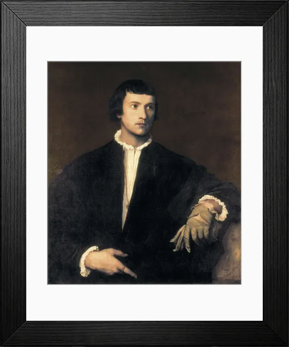 Framed Print : TTITIA, Tiziano Vecello, also called (1490-1576). The Man with a Glove. ca. 1520. Renaissance art. Cinquecento. Oil on canvas. FRANCE. Paris. Louvre Museum Framed Print : TTITIA, Tiziano Vecello, also called (1490-1576). The Man with a Glove. ca. 1520. Renaissance art. Cinquecento. Oil on canvas. FRANCE. Paris. Louvre Museum