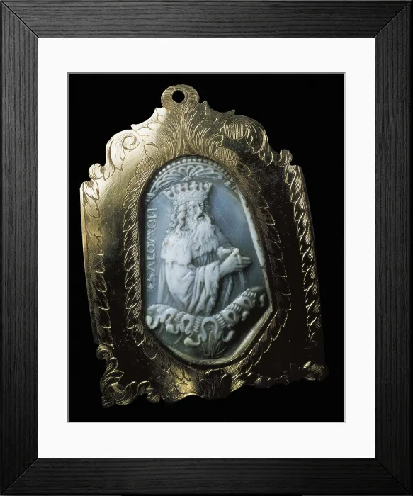 Framed Print : SOLOMON ( -931 BC). Portrait of Solomon made in tortoiseshell and gold. Jewelry. ITALY. Florence. Bargello National Museum. AISA / Everett Collection**US SALES ONLY**