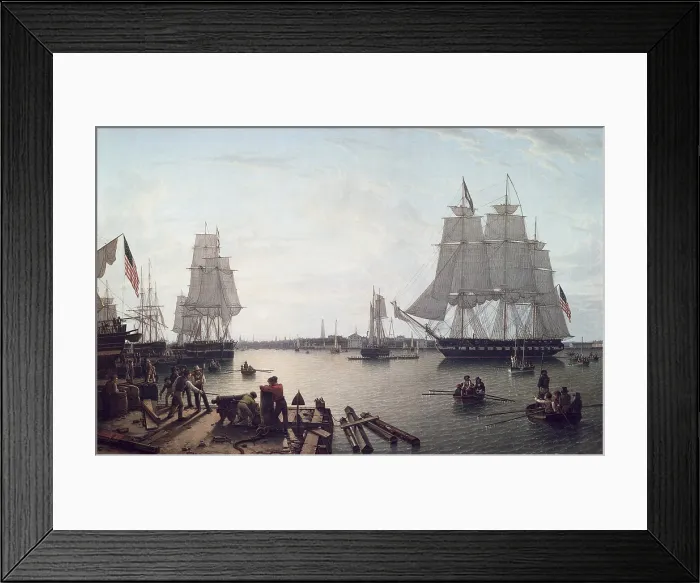 Framed Print : SALMON, Robert (1775-1845). Boston Harbour from Constitution Wharf. 1st half 19th c. Oil on canvas. UNITED STATES OF AMERICA. Annapolis. The U. S. Naval Academy Museum Framed Print : SALMON, Robert (1775-1845). Boston Harbour from Constitution Wharf. 1st half 19th c. Oil on canvas. UNITED STATES OF AMERICA. Annapolis. The U. S. Naval Academy Museum