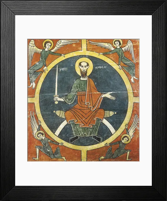 Framed Print : Sides from the altar of Oros. 1st half 13th c. Saint Paul. Tempera on wood. SPAIN. Barcelona. National Art Museum of Catalonia. Proc: SPAIN. La Guingueta d'neu. Church of St