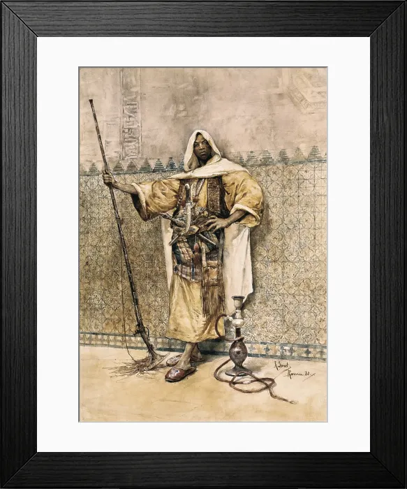 Framed Print : SENET Y PEREZ, Rafael (1856-1926). Portrait of an Arab. 1881. Watercolour. SPAIN. Sevilla. Fine Arts Museum. AISA / Everett Collection**US SALES ONLY**