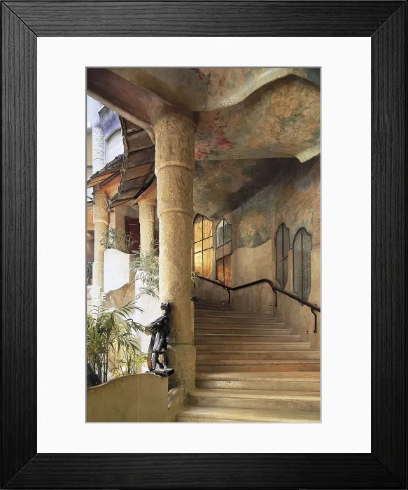 Framed Print : GAUDI i CORNET, Antoni (1852-1926). Mil House or La Pedrera. 1906-1910. SPAIN. Barcelona. Mil House or 'The Quarry'. Main staircase. Modernism. Architecture