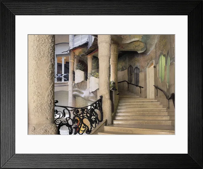 Framed Print : GAUDI i CORNET, Antoni (1852-1926). Mil House or La Pedrera. 1906-1910. SPAIN. Barcelona. Mil House or 'The Quarry'. Main staircase. Modernism. Architecture