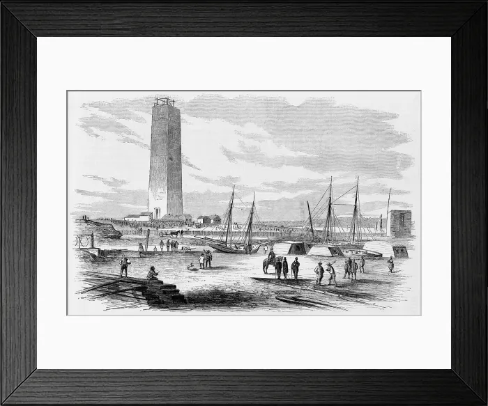Framed Print : Washington Monument. Present condition of the Washington Monument, on the baseball ground, near the White House. 1874 Framed Print : Washington Monument. Present condition of the Washington Monument, on the baseball ground, near the White House. 1874