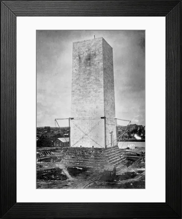 Framed Print : Washington Monument. The Washington Monument under construction, ca 1860s Framed Print : Washington Monument. The Washington Monument under construction, ca 1860s