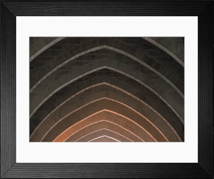 Framed Print : SPAIN. CATALONIA. TARRAGONA. Aiguamrcia. Monastery of Santes Creus. Arches of the roof of the novices bedroom (12th-13th c.). Cistercian art. Architecture