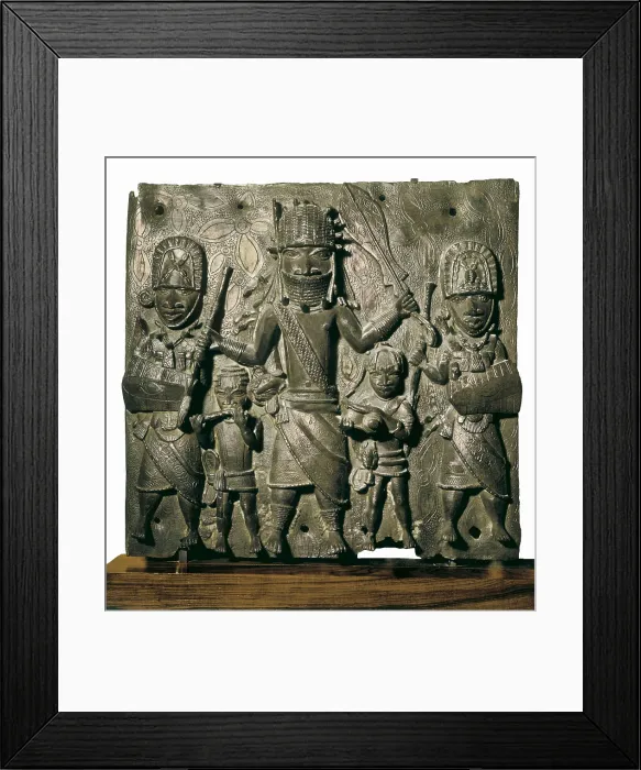 Framed Print : Figure of Oba and gods. Embossed bronze. Art from Benin. Relief on bronze. UNITED STATES OF AMERICA. Kansas City. Nelson Gallery of Art. AISA / Everett Collection**US SALES ONLY** Framed Print : Figure of Oba and gods. Embossed bronze. Art from Benin. Relief on bronze. UNITED STATES OF AMERICA. Kansas City. Nelson Gallery of Art. AISA / Everett Collection**US SALES ONLY**