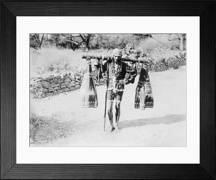 Framed Print : Portrait of an Indian Fakir, Bijapur, India, photograph, circa 1900s-1920s