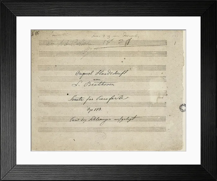 Framed Print : Beethoven, Ludwig, van. Score from the piano sonata number 31, op. 110 (1821). Original manuscript. AISA / Everett Collection**US SALES ONLY**