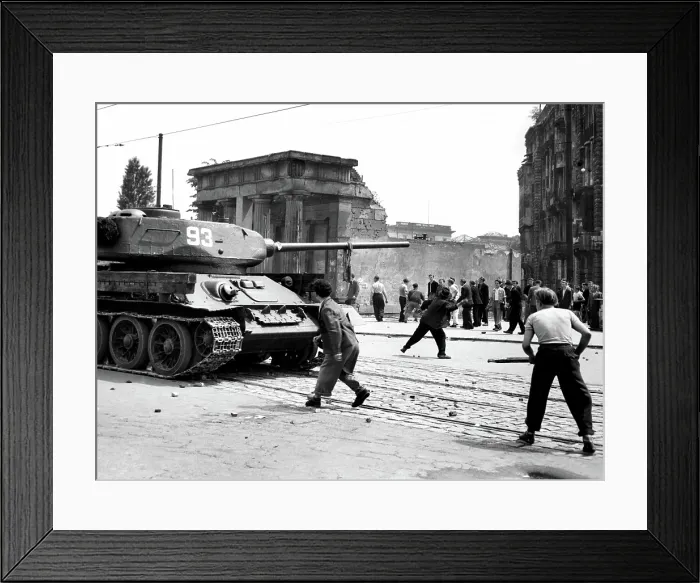 Framed Print : East Berliners attack Soviet tanks, 6 / 17 / 53. Courtesy: CSU Archives / Everett Collection Framed Print : East Berliners attack Soviet tanks, 6 / 17 / 53. Courtesy: CSU Archives / Everett Collection