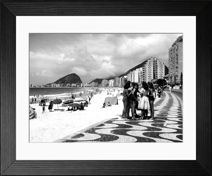 Framed Print : Mosaic sidewalk, Rio de Janeiro, Brazil, 1941. Courtesy: CSU Archives / Everett Collection