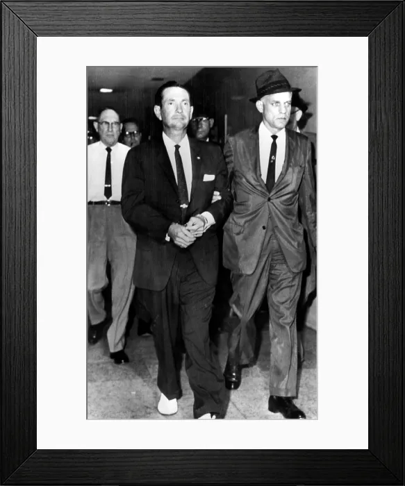 Framed Print : FBI agents escort Byron De La Beckwith into the Jackson city jail after his arrest for the killing of civil rights leader Medgar Evers, 1963
