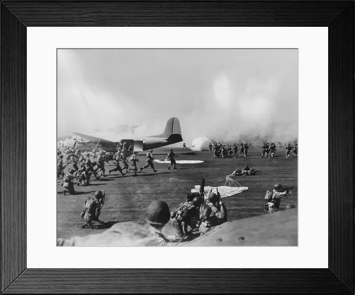 Framed Print : World War II, U.S. paratroopers in action, circa 1940-1946
