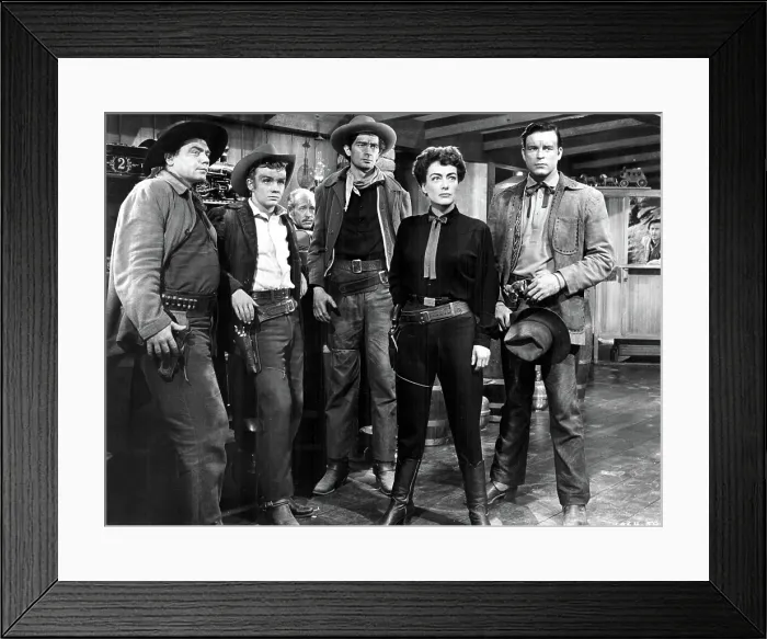 Framed Print : JOHNNY GUITAR, Ernest Borgnine, Ben Cooper, Frank Marlowe, Royal Dano, Joan Crawford, Scott Brady, John Carradine, 1954 Framed Print : JOHNNY GUITAR, Ernest Borgnine, Ben Cooper, Frank Marlowe, Royal Dano, Joan Crawford, Scott Brady, John Carradine, 1954