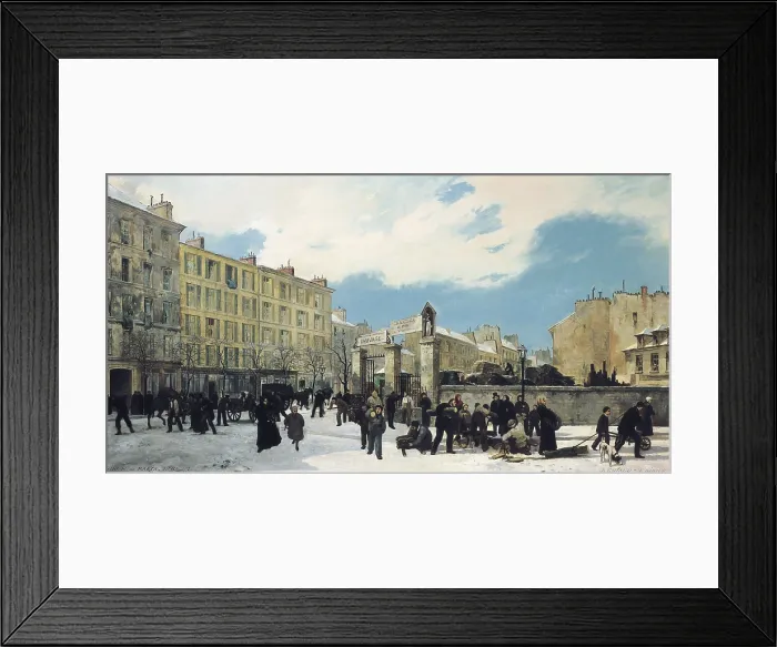 Framed Print : DIDIER, Jules (1831-1914). Firing wood depot in Boulevard Montparnasse of Paris, c. 1871. Oil on canvas. FRANCE. Paris. Muse Carnavalet (Carnavalet Museum)