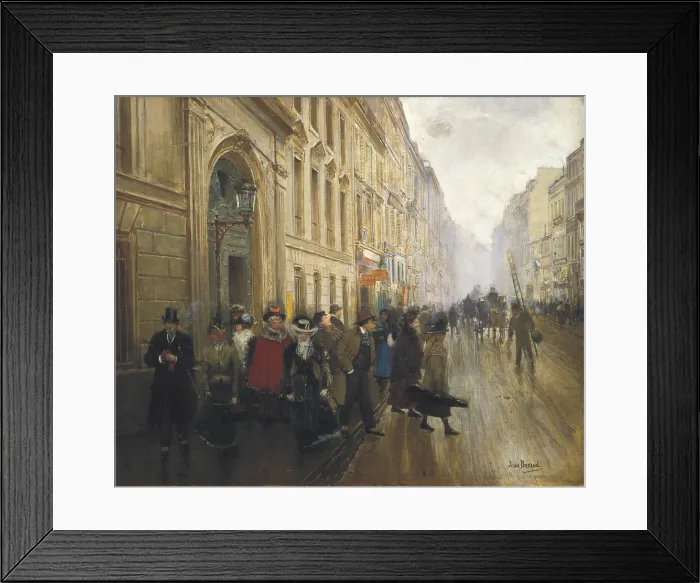 Framed Print : BERAUD, Jean (1849-1935). Leaving the Conservatoire in Paris. end 19th-beg. 20th c. Art Nouveau. Oil on canvas. FRANCE. Paris. Muse Carnavalet (Carnavalet Museum)