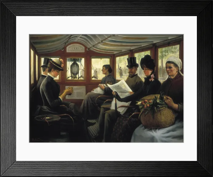 Framed Print : DELONDRE, Maurice (19th century). On the Omnibus. 1880. Realism. Oil on canvas. FRANCE. Paris. Muse Carnavalet (Carnavalet Museum). AISA / Everett Collection**US SALES ONLY**