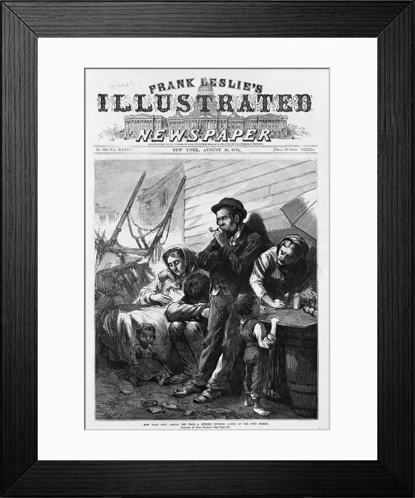 Framed Print : New York City. Among the poor. A Summer evening scene at the Five Points. 1873