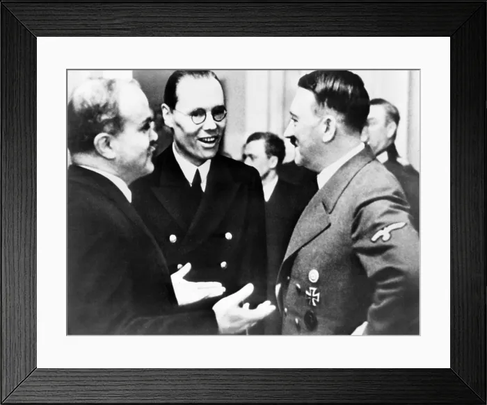 Framed Print : Vyacheslav Molotov speaks to Adolf Hitler and with the aid of an interpreter. Berlin, Dec. 1940