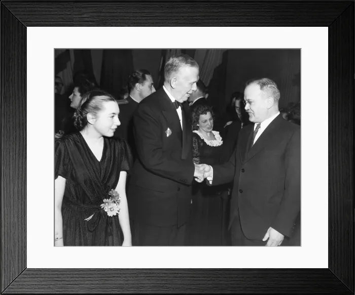 Framed Print : U.S. Sec. of State George Marshall (center), greets Soviet Foreign Minister Molotov. They were attending the Big Four Foreign Ministers Conference in Moscow, March 31, 1947