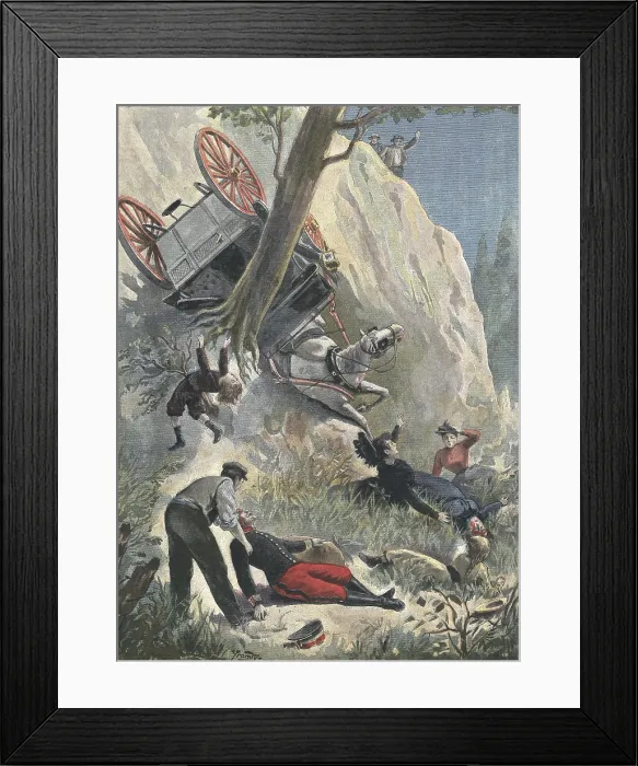 Framed Print : France. Death in accident of colonel De Savignac. 'Le Petit Journal'. On October 20th1901. Engraving. Coleccin Gasca / AISA / Everett Collection (156531)**US SALES ONLY** Framed Print : France. Death in accident of colonel De Savignac. 'Le Petit Journal'. On October 20th1901. Engraving. Coleccin Gasca / AISA / Everett Collection (156531)**US SALES ONLY**
