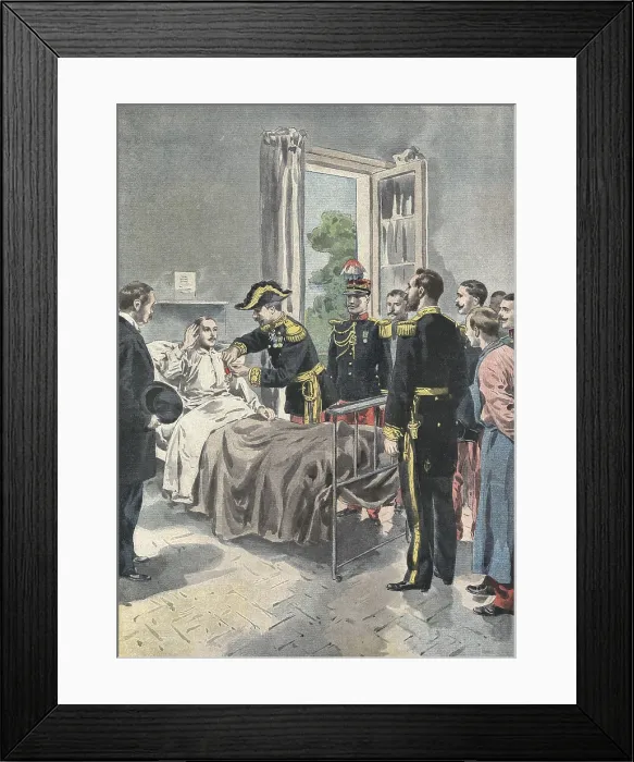 Framed Print : France. The assistant Ausselhero of Ha-Tien-Thouan (China) receives the Cross of the Lgion d'Honneurafter being hurt by mistake by the shots of Russian soldiers
