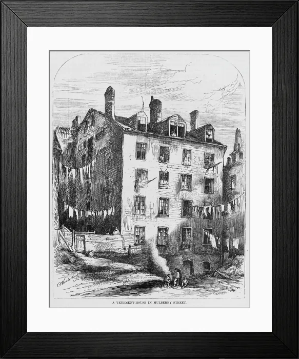 Framed Print : New York City. A tenement house in Mulberry Street, Five Points. 1873