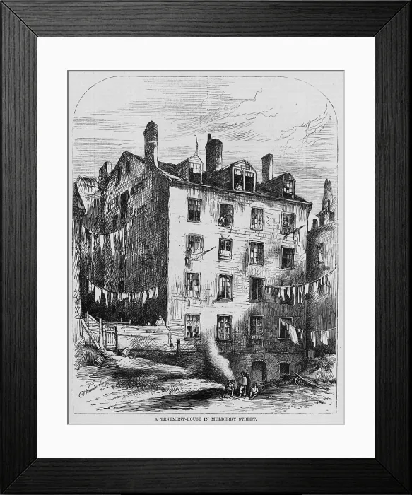 Framed Print : New York City. A tenement house in Mulberry Street, Five Points. 1873