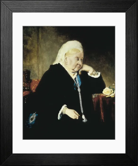 Framed Print : MULLER, Bertha (1848-1925). Victoria I. 1900. Seated portrait, made after Heinrich von Angeli's work. Oil on canvas. UNITED KINGDOM. London. National Portrait Gallery