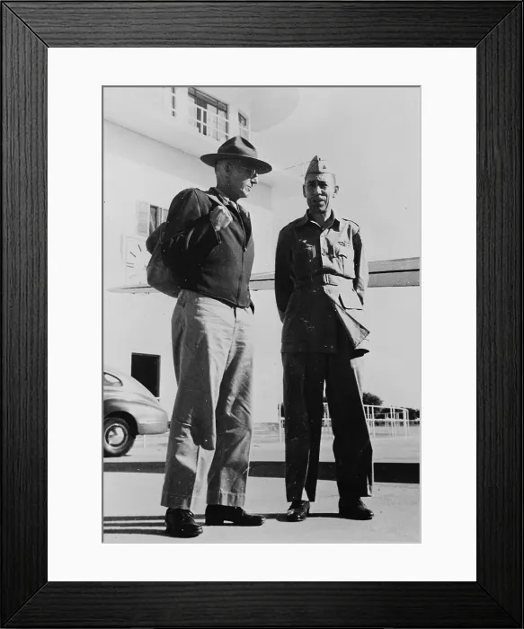 Framed Print : World War II, U.S. military speaking, circa 1940-1946 Framed Print : World War II, U.S. military speaking, circa 1940-1946