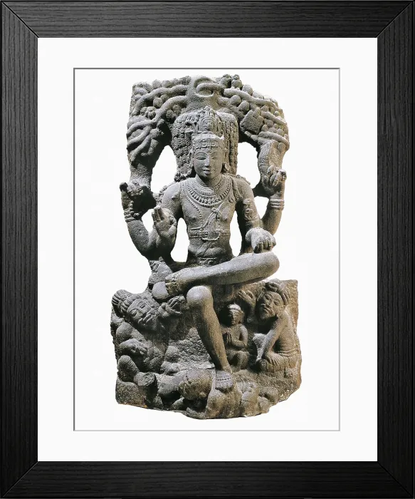 Framed Print : Shiva Vyakhyana daksinamurti. 12th-13th c. Granite. Hindu art. Sculpture. FRANCE. Paris. Guimet Museum. Proc: INDIA. TAMIL NADU. AISA / Everett Collection**US SALES ONLY**