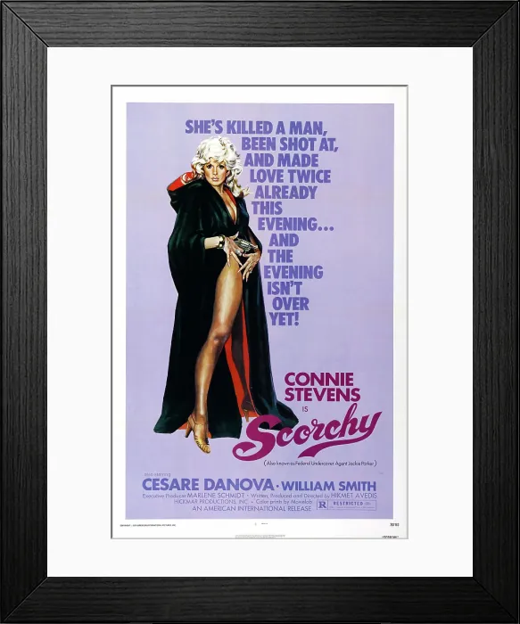 Framed Print : SCORCHY, US poster art, Connie Stevens, 1976 Framed Print : SCORCHY, US poster art, Connie Stevens, 1976
