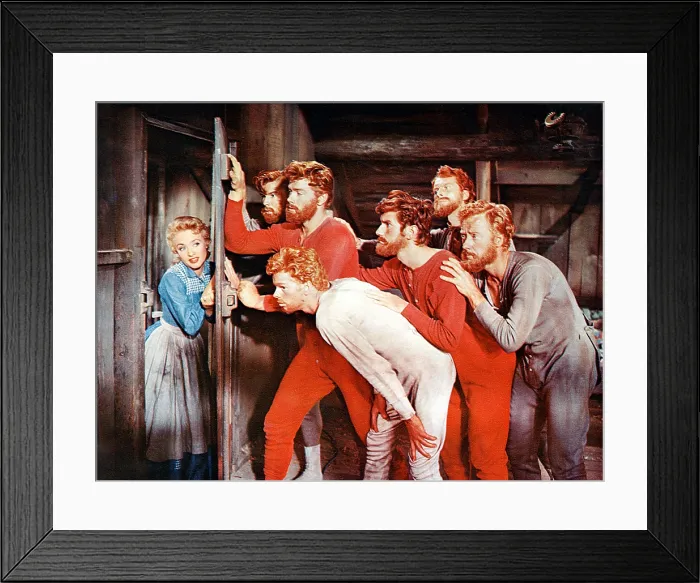 Framed Print : SEVEN BRIDES FOR SEVEN BROTHERS, Jane Powell, Jacques D'Amboise, Jeff Richards, Russ Tamblyn, Tommy Rall, Matt Mattox, Marc Platt, 1954