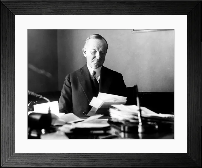 Framed Print : Calvin Coolidge returns to his law office in Massachusettes, 1929. Courtesy: CSU Archives / Everett Collection