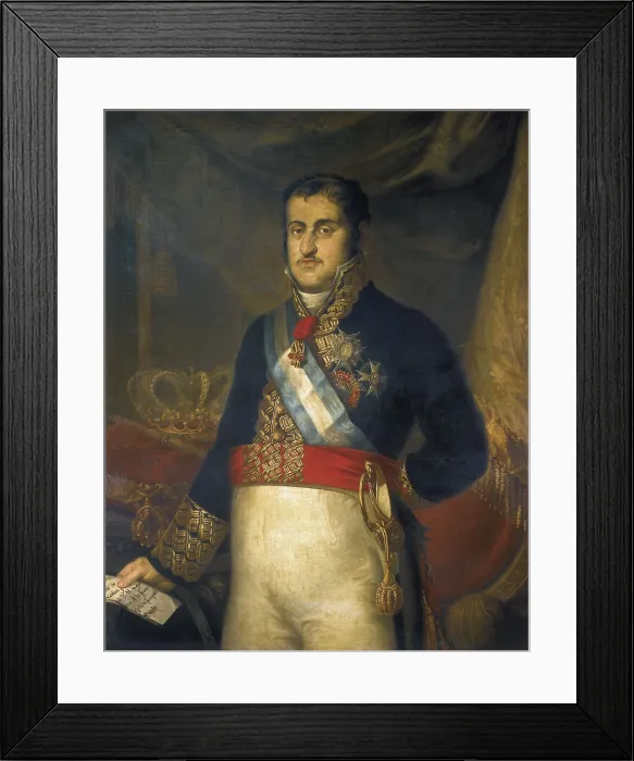 Framed Print : FERNANDEZ CRUZADOJoaqun (1781-1856). Portrait of Fernando VII. 1st half 19th c. Oil on canvas. SPAIN. San Fernando. Municipal Historic Museum