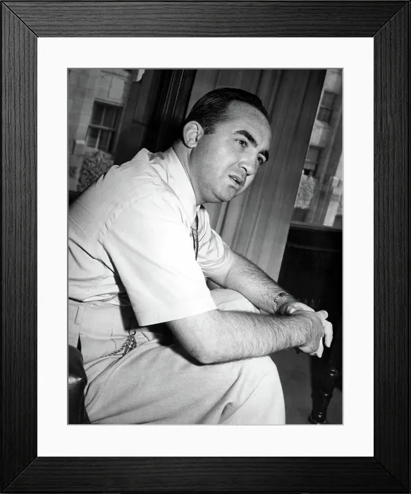 Framed Print : MICKEY COHEN, gangster and ex-featherweight boxer in 1949.. Courtesy: CSU Archives  /  Everett Collection