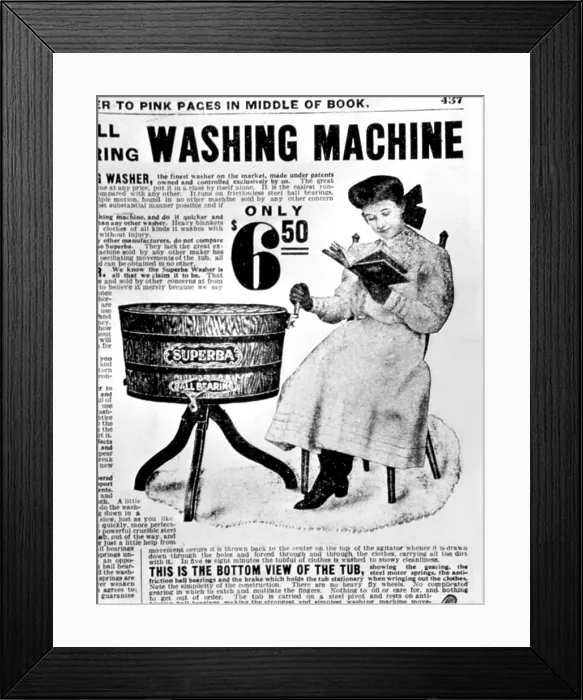 Framed Print : Superba Washing Machine advertisement. Courtesy: CSU Archives / Everett Collection Framed Print : Superba Washing Machine advertisement. Courtesy: CSU Archives / Everett Collection