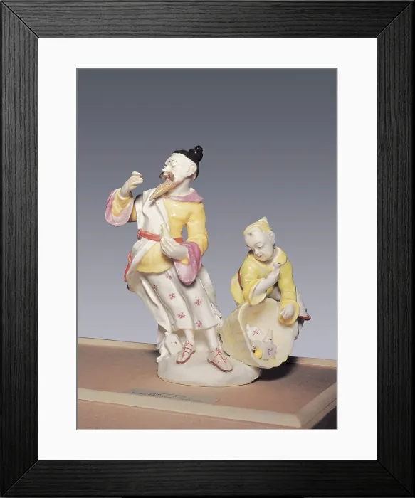 Framed Print : Derby ceramics with Chinese's figures (1750-1770). Ceramics. UNITED KINGDOM. London. Victoria and Albert Museum. AISA / Everett Collection (57034)**US SALES ONLY**