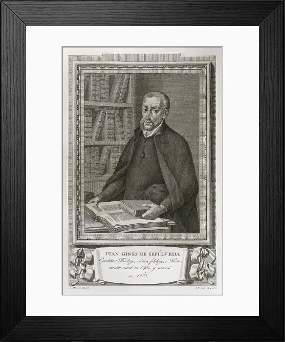Framed Print : SEPULVEDAJuan Gins de (1490-1573). Spanish religious and humanist. Engraving. SPAIN. Madrid. National Library. AISA / Everett Collection (83262)**US SALES ONLY**